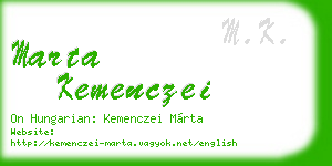 marta kemenczei business card